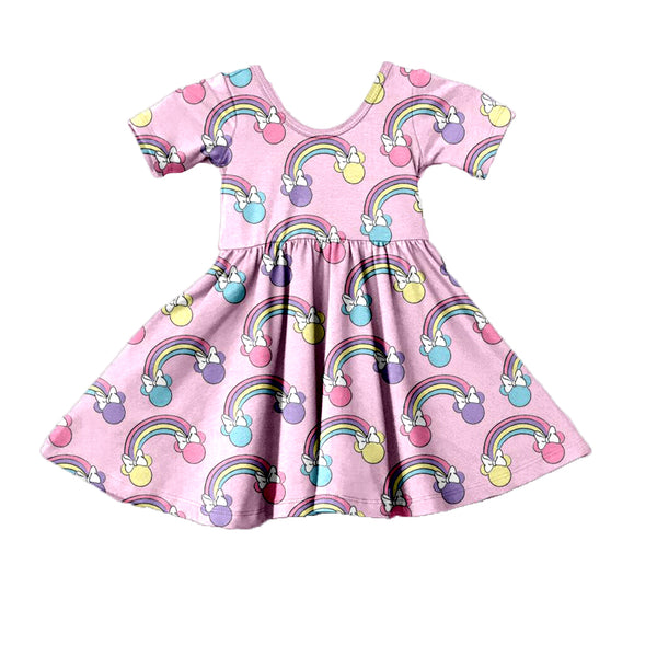 Rainbow Pink Mini Twirl Dress